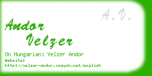andor velzer business card